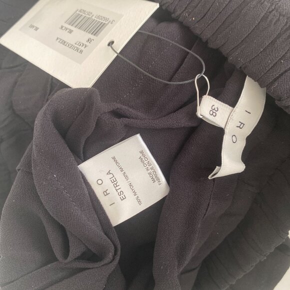 NWT IRO Black Asymmetric Draped Mini Pull On Skirt Size FR 38 S M MSRP $245 - Picture 10 of 11